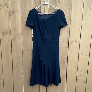 Escada fit and flare little black dress size 6